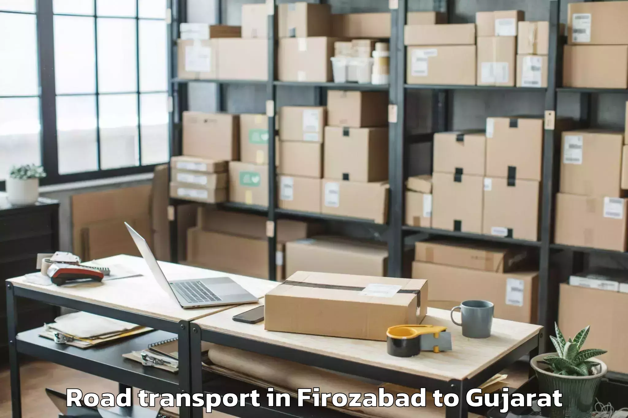 Professional Firozabad to Netrang Road Transport